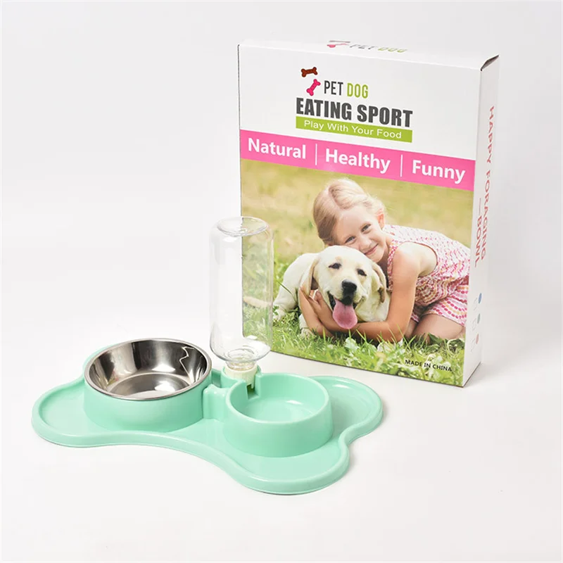 

Puppy Dog Automatic Feeder Pet Water Dispenser Dog Double Bowl Food Dispenser water bottle and feeder Pet Supplies