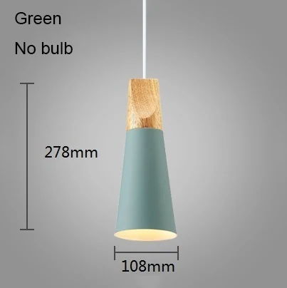 Green 108mm no bulb Подвесной светильник светильник подвесной люстра лофт подвесные светильники лофт декор светильник люстра светильник лофт люстра детская люстра для кухни люстра на кухню светильники подвесные - Цвет корпуса: Green 108mm no bulb