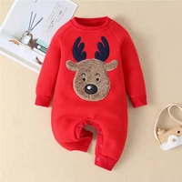 hibobi baby boys christmas rompers reindeer infantil jumpsuits toddler girls new years costume children warm wool clothes 0 2y