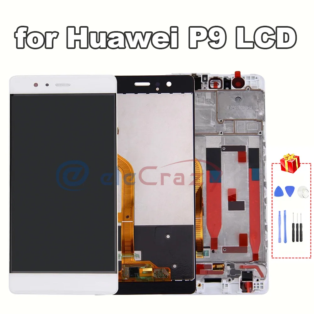 

Для оригинального 5,2 "Huawei P9 ЖК-дисплей с сенсорным экраном в сборе + рамка EVA-L09 EVA-L19 сборки Замена 100% тестирование