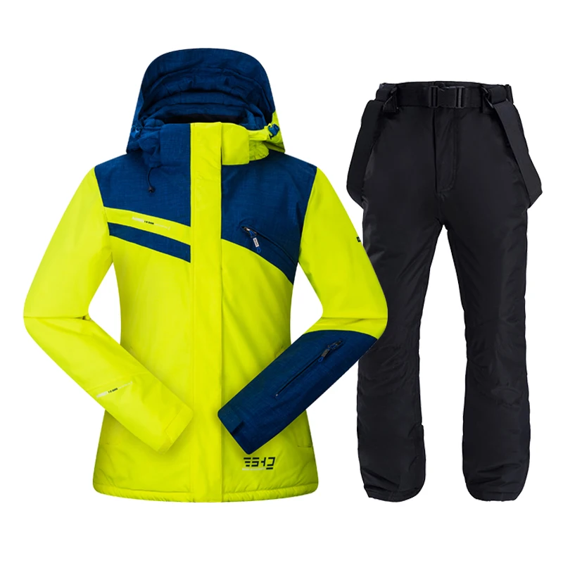 Women Ski Suit Warm Windproof Waterproof Hooded Snow Jacket + Pants Female Outdoor Snowboard Snowmobile Snow Suit Winter Jacket