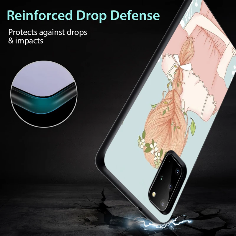 

Beautiful Princess Girl for Samsung Galaxy S21 S20 FE Ultra S10 S10e S9 S8 S7 S6 Plus Lite Edge Black Phone Case