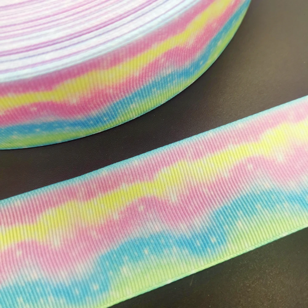Новинка сделай сам 5 ярдов 38 мм Радужный цвет волнистый градационный рисунок