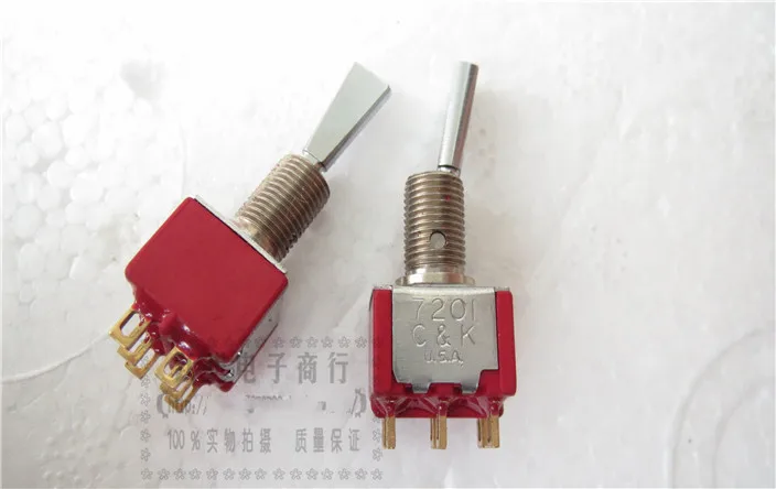 

Original New 100% 7201 toggle switch 2A250V gold-plated feet 6pin 2gear shaking head switch fan handle