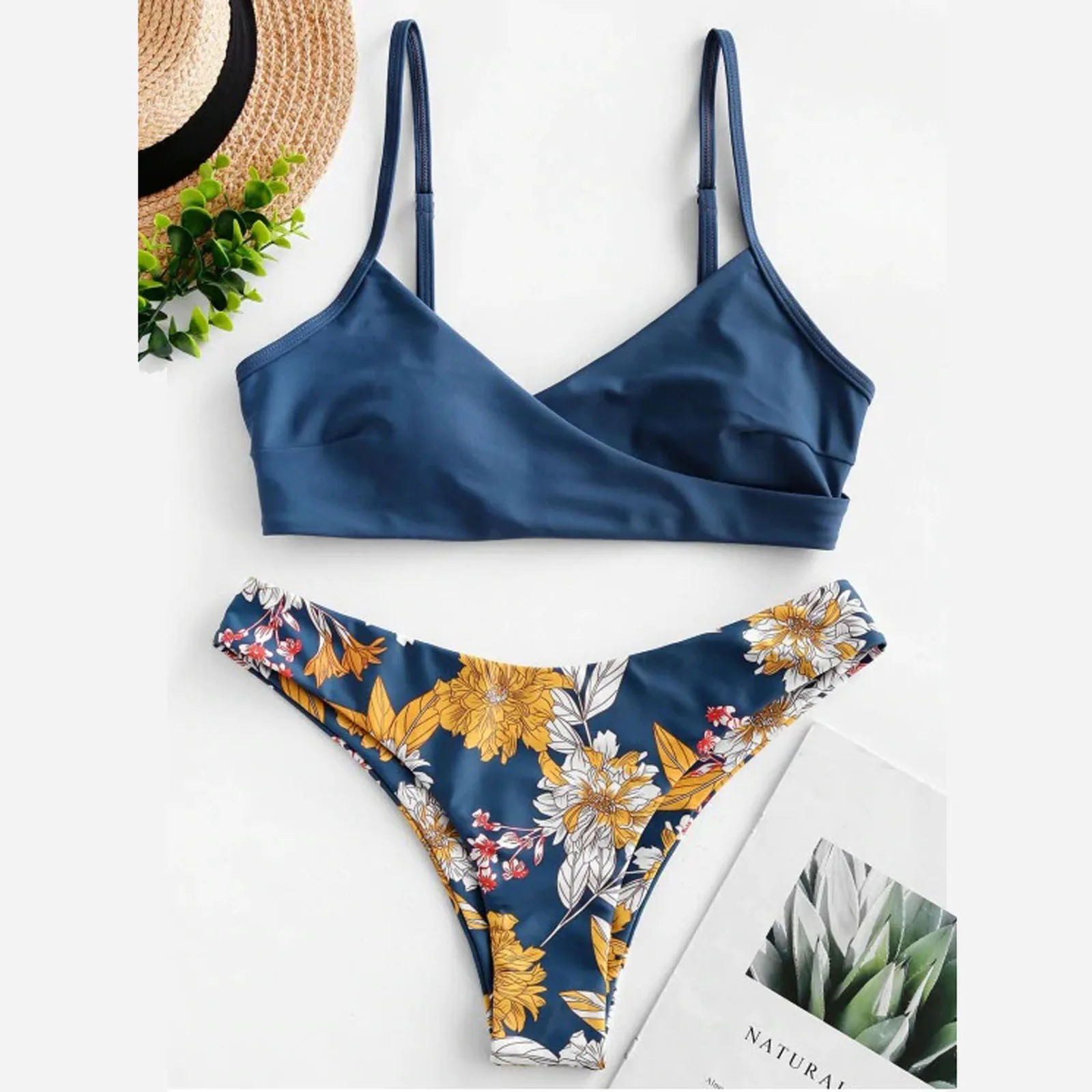 

2021 Summer Sexy Flower Printed Bikini Women Swimwear Floral Biquini Swimsuit Female Bathing Suit Push Up Bikini Set Beachwear