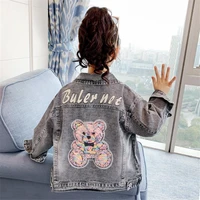 baby kids clothes girls jackets 2021 new cartoon denim jacket for girl spring and autumn long sleeve cotton childrens clothing