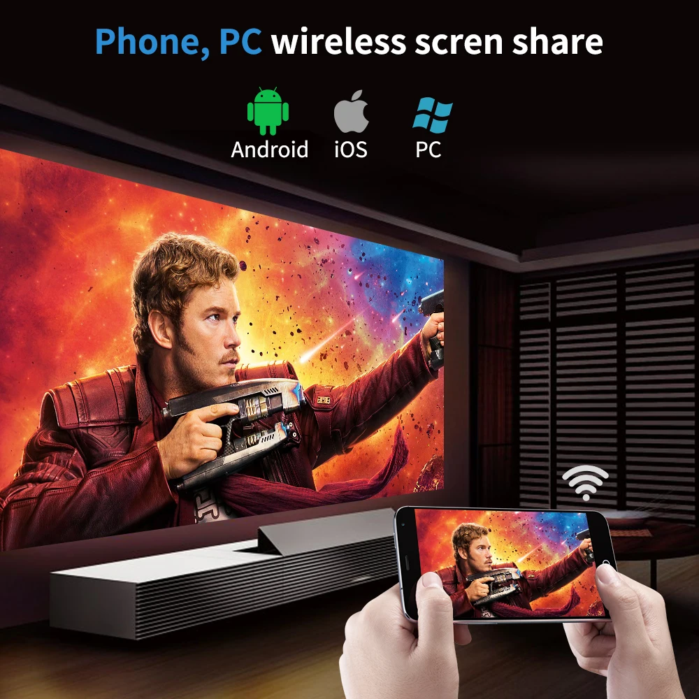 Dlp 3D проектор портативный Wifi Usb Led домашний кинотеатр система 3600 люмен 720P HD