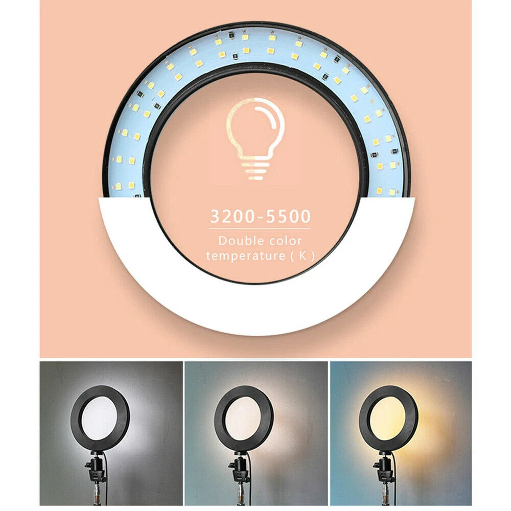 LED Ring Light 6 / 8 Inch Lamp Bluetooth USB Plug with Selfie Stick Tripod Phone Holder for YouTube Photography Video light | Электроника