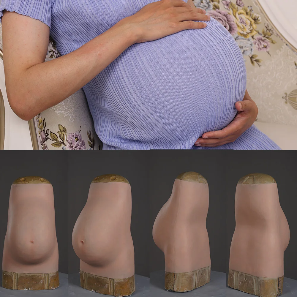 Поддельная силиконовая форма для живота беременных 9 месяцев большой протез
