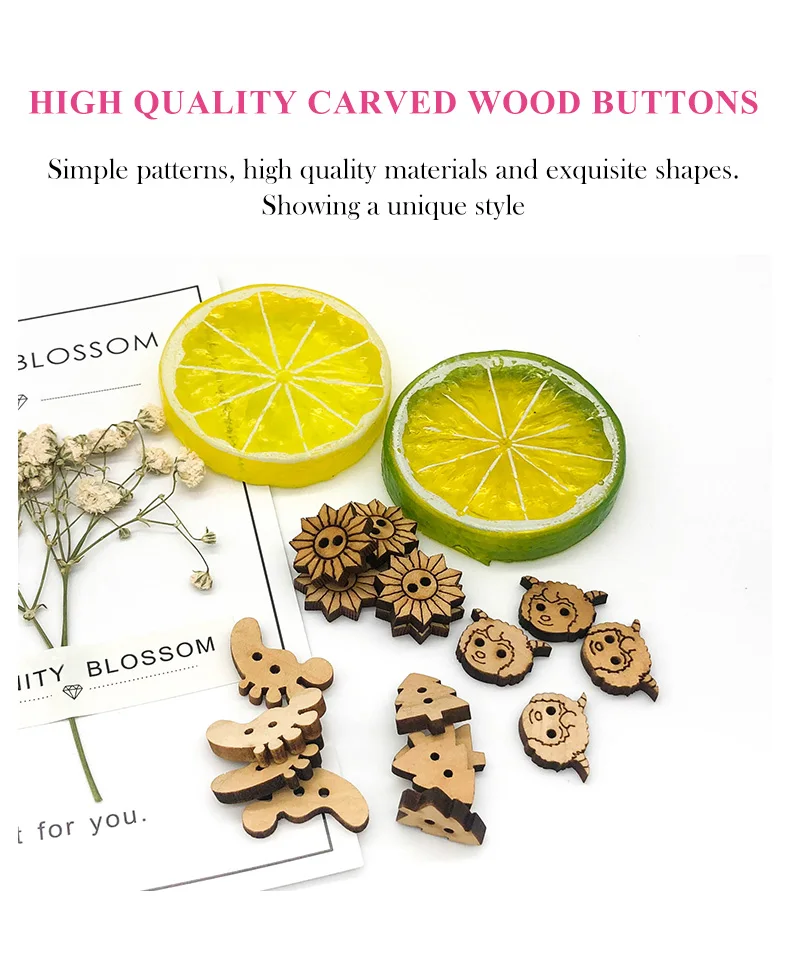 150 Pcs 10-15 mm Resin/Wooden Buttons 2 Holes 15mm Mixed Wood Buttons Sewing Accessories for Clothing Decoration DIY Boxed