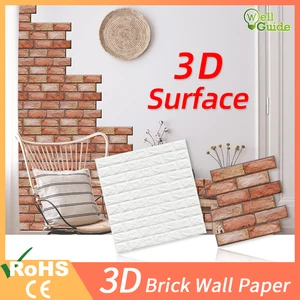 3D наклейки на стену, кирпичная стена, водостойкие, самоклеящиеся, для спальни, детской, гостиной, 1 шт.5 шт.