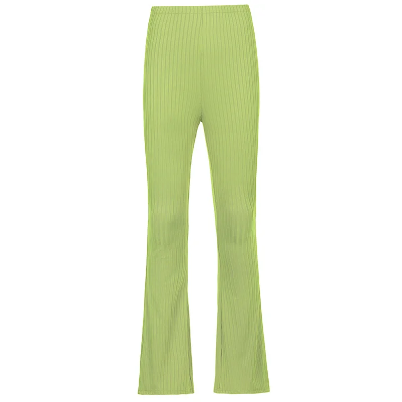 

2021 new women's pants fashion solid color tight high waist micro Lama elastic bottomed casual befree pantalon femme