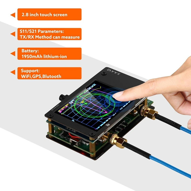 NanoVna V2 with Test Board Kit,50KHz-3GHz Vector Network Analyzer, with 1950MAh Battery, Used for Antenna Analyzer