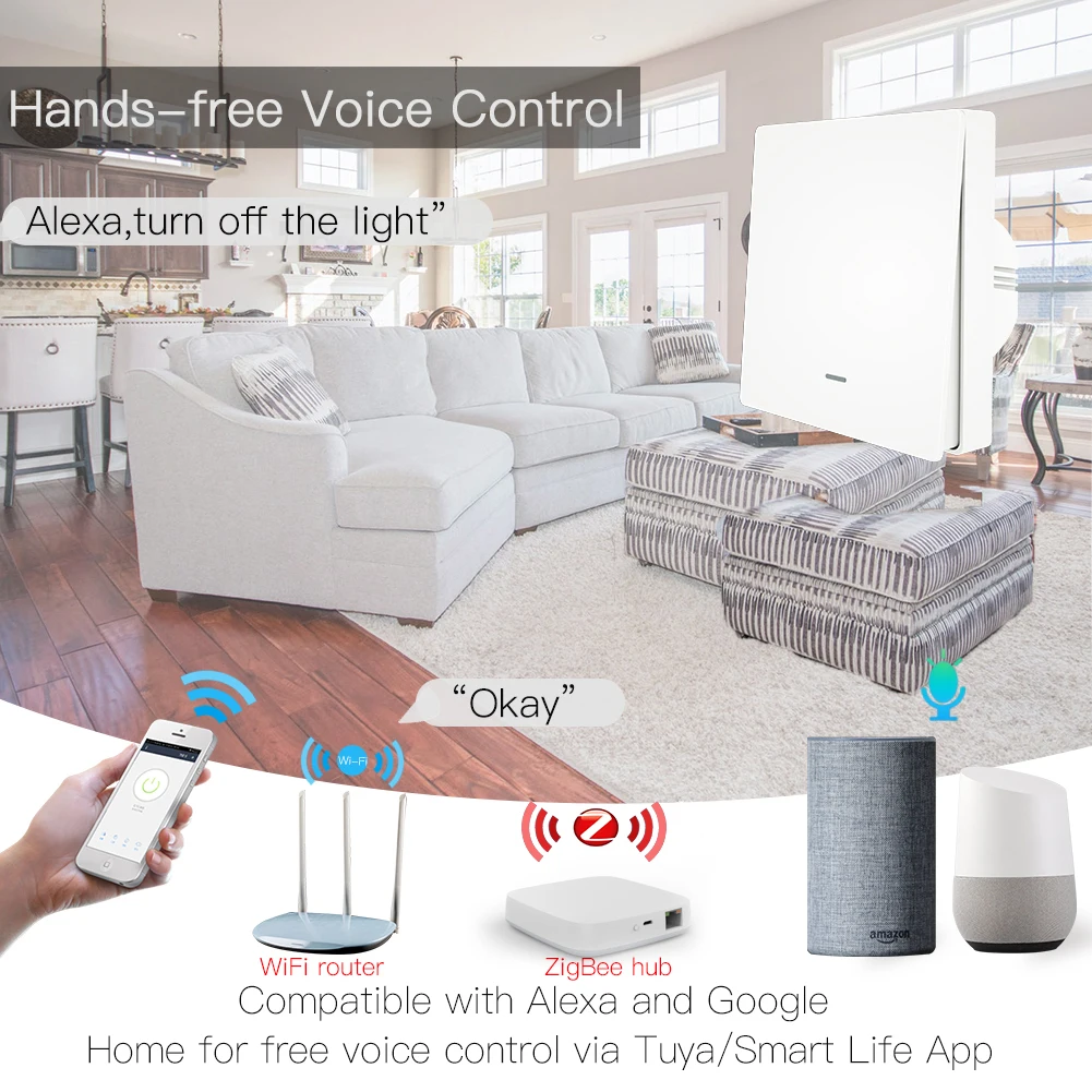 Tuya ZigBee кнопочный светильник переключатель Hub требуется умный дом автоматизация