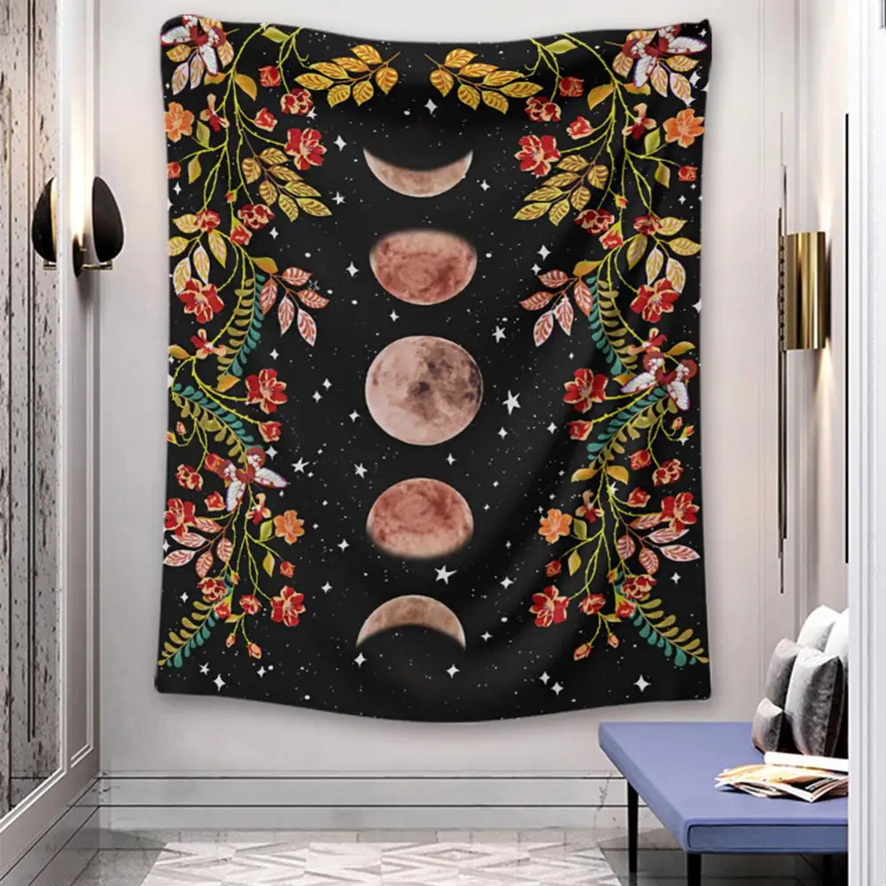 

5 Sizes Psychedelic Tapestry Flower Wall Decor Hanging Room Starry Sky Carpet Moon Tapestries Art Home Decoration Accessories