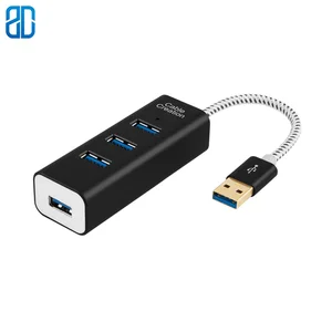 4 port usb 3 0 aluminum data hub for macbook mac promini imac surface pro xps notebook pc usb flash drives mobile hdd free global shipping