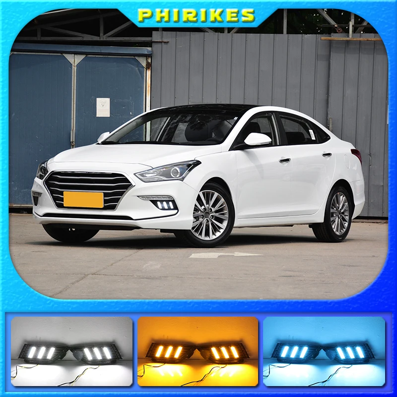

1Pair For Hyundai MISTRA 2017 2018 2019 LED Daytime Running Light Turning Signal Lamp DRL Day Light Front Bumper Fog Light