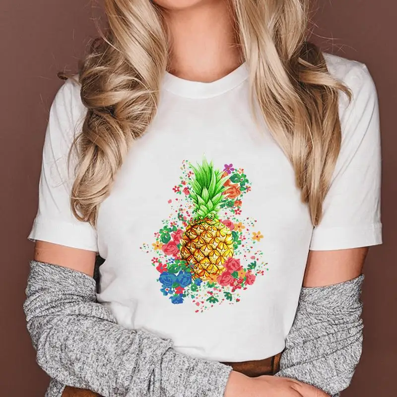 

Женская Летняя Пляжная футболка в стиле 90-х с принтом ананасов