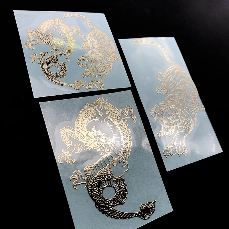 Китайский Стиль миф Дракон Тигр стайлинга автомобилей наклейки металлические