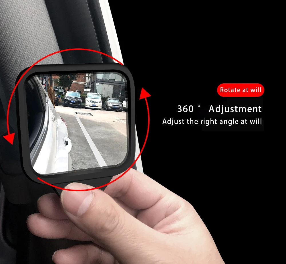360 Вращение широкоугольное квадратное выпуклое зеркало заднего сиденья автомобиля Детское зеркало для парковки зеркало заднего вида