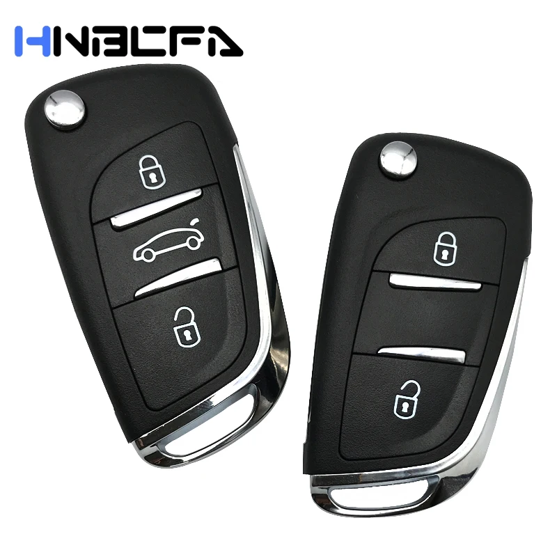 

2 3 buttons Filp Folding Remote Car Key Shell Case For Peugeot 207 307 407 408 308 For Citroen C4 C2 HU83/VA2 Blade CE0536