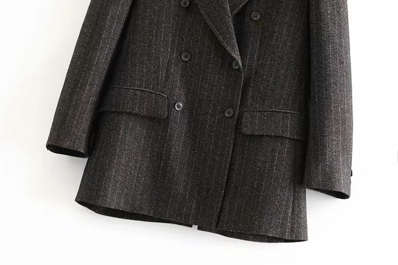 Star firefly versatile elegant office suit female casual slim striped double-breasted blazer women