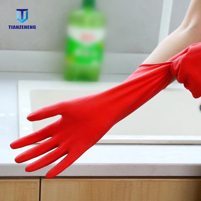 

3 бытовые латексные перчатки для мытья и мытья посуды, противоскользящие трехцветные Семейные перчатки для мытья с алмазным рисунком