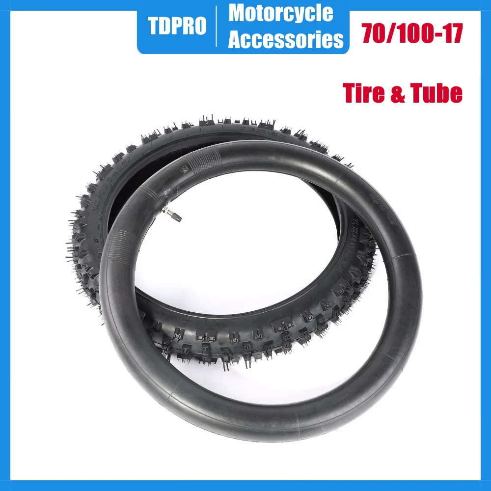 

TDPRO Set 70/100-17 17"inch Front Knobby Wheel Tyre Tire+Inner Tube PIT PRO Trail Dirt New For ATV Quad Motocross Buggy Mowers