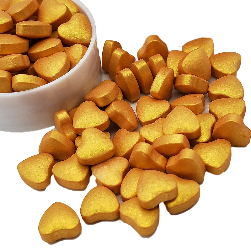 Съедобный жемчуг в форме сердца meiбум десерт для кекса Золотой шарик конфет