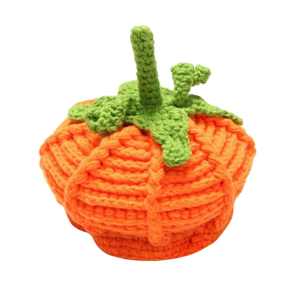2020 Baby hat Newborn Cute Pumpkin Cap Knit Hat Halloween Costume Photography Prop Autumn Children's Hats knitting Caps | Детская
