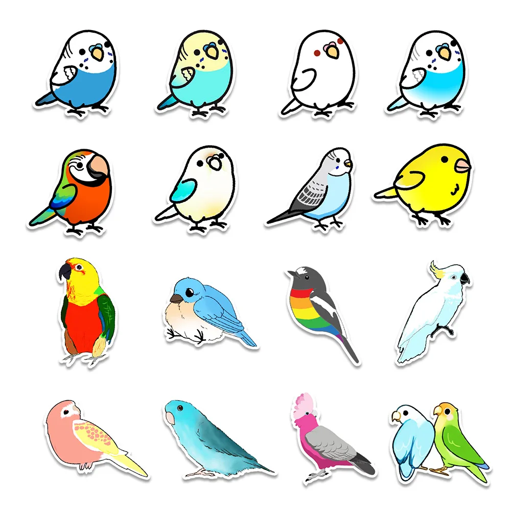 10/30/50 Uds p&aacute;jaro Animal bonito pegatinas port&aacute;til nevera guitarra bicicleta equipaje Skateboard Tel&eacute;fono de pegatina de Graffiti etiqueta juguete de ni&ntilde;o-4