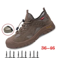 summer work boots safety steel toe shoes men breathable anti smash construction steel toe cap indestructible work shoes hot sale