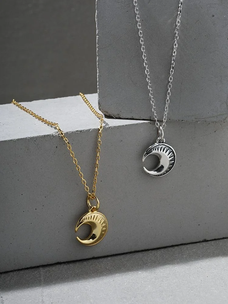 

Sterling Silver 925 Moon Design Pendants 2021 Fine Personalized Necklace For Women Gothic Accessories Engagement Jewellery