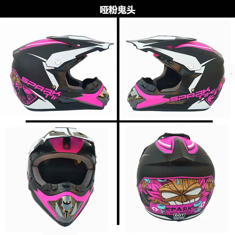 

Red Super-Cool Motorcycle Off-road Helmet Motocross Helmet Full Face Helmet with gift glove mask and goggles 0407-21