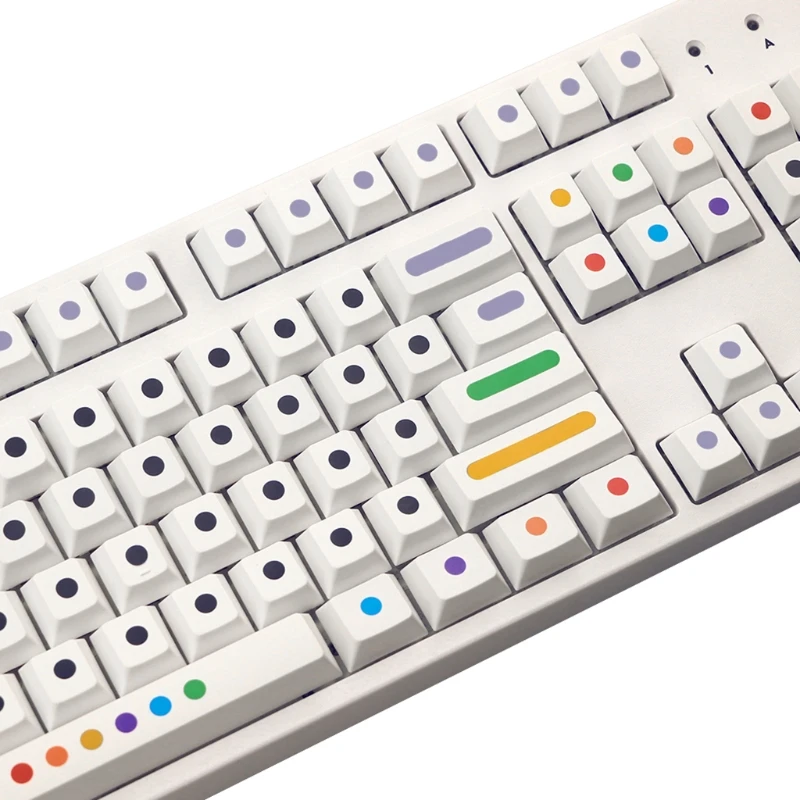 

634A механическая клавиатура колпачок для клавиш белый горошек профиль вишни 136 клавиши краситель Sub колпачок для клавиш совместим с Cherry MX 61/87/...