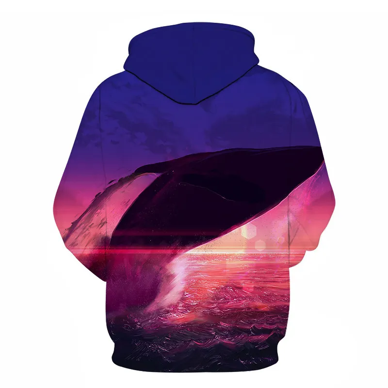 

Cute Dolphin Hoodie Men's Women's 3D Sweatshirt Fashion Sportswear Casual Hooded Jacket Pullover Hip Hop Street Sweatshirt Full