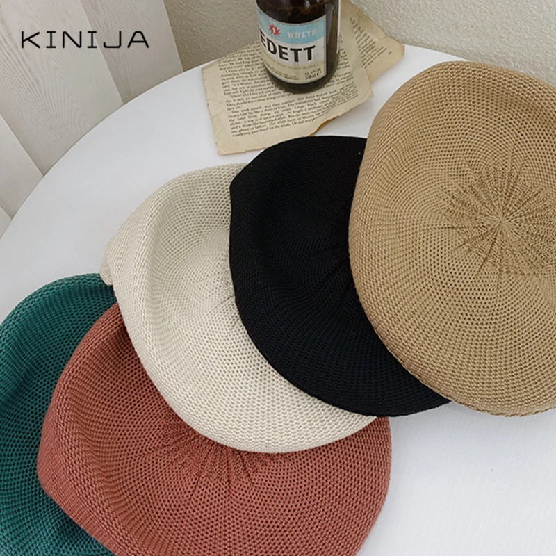 Осенний Новый вязаный берет в британском ретро стиле унисекс корейская мода