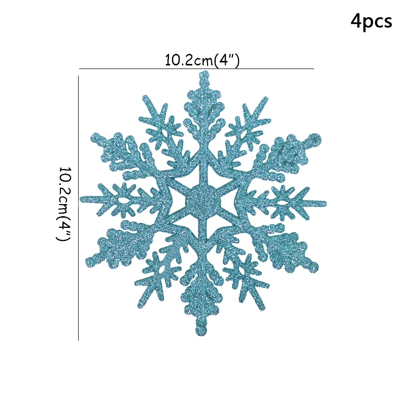 4pcs light blue Рождественские украшения для дома, гирлянда со снежинками, рождественские украшения для рождественской елки, Висячие оконные украшения, зимние Вечерние - Цвет: 4pcs light blue