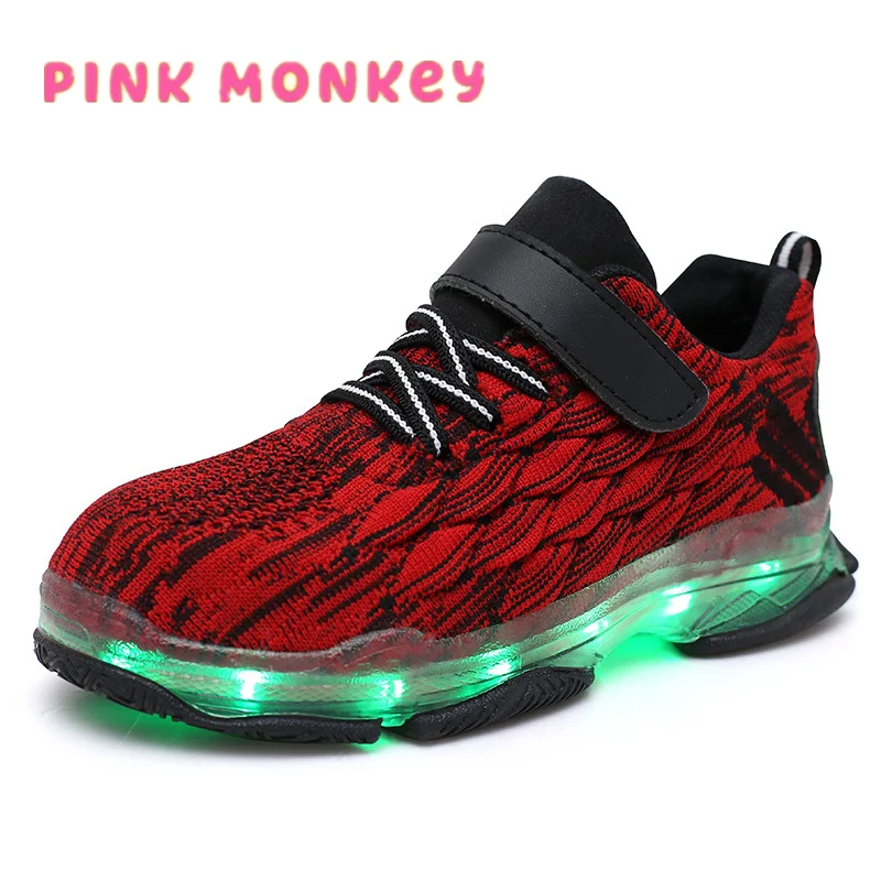 

Comfortable Size 25-37 Children Breathable Casual Shoes Boys USB Charging Glowing Shoes Luminous Sneakers for Girls Kids Led Lig