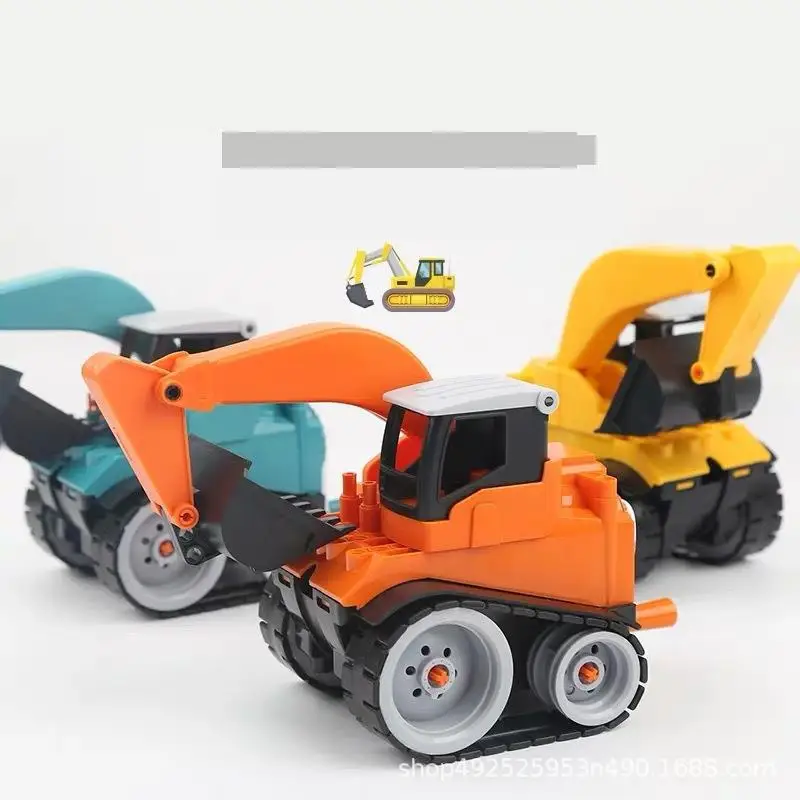 Hand Shake Pencil Sharpener Children Learning Stationery Cartoon Assembling Excavator Manual | Канцтовары для офиса и дома