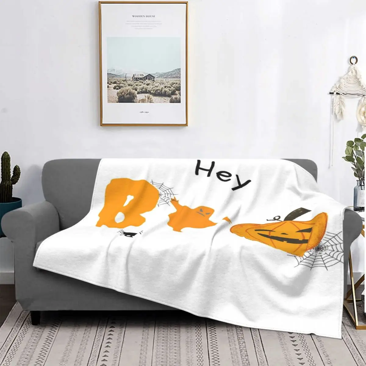 

Hey Boo-Manta de sonrisa de calabaza, para cama colcha, edredones a cuadros, manta de Anime, manta de Picnic, colcha de 220x240