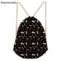 nopersonality daily drawstring backpack nurse printed polyester string sack high quality shoulder shopping bag for girls