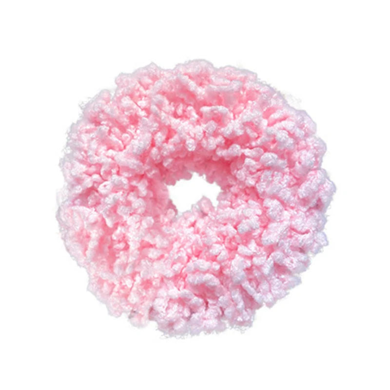 

New Girls Sweet Colorful Luminous Plush Scrunchie Cute Ponytail Holder Rubber Bands Headband Hair Bands Fashion Hair Accessories