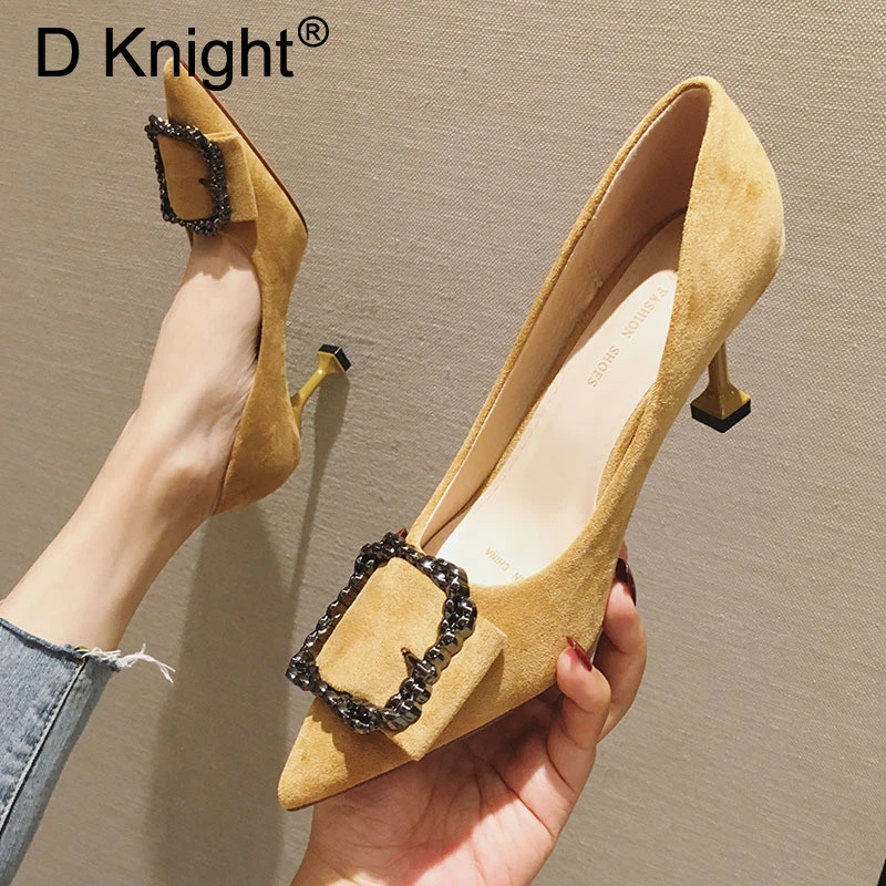 Сексуальные женские туфли лодочки на высоком каблуке остроносые офисные тонком 5