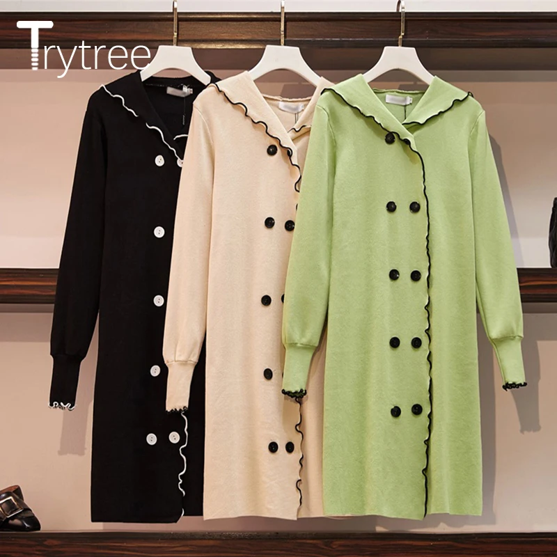 

Женское платье с матросским воротником, тритри цвета, повседневное, плотное, для офиса, Осень-зима, 2020