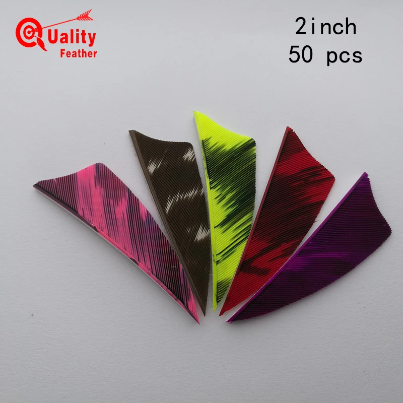 50 шт. 2 ''настоящие турецкие перья стрела перо щит узор смешанный цвет стрельба