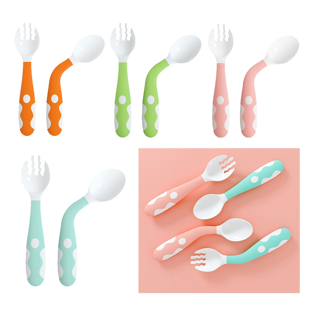 2 шт. силиконовые ложки вилки для новорожденных|Помощь в - Цена: 140,48 - 153,32 руб.