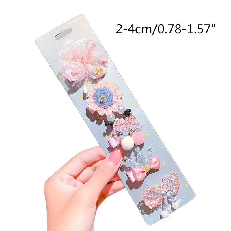 

5Pcs/Set Girls Cute Cartoon Hairpins Children Sweet Barrettes Hair Clips Headband Fashion Kids Headwear Accessory