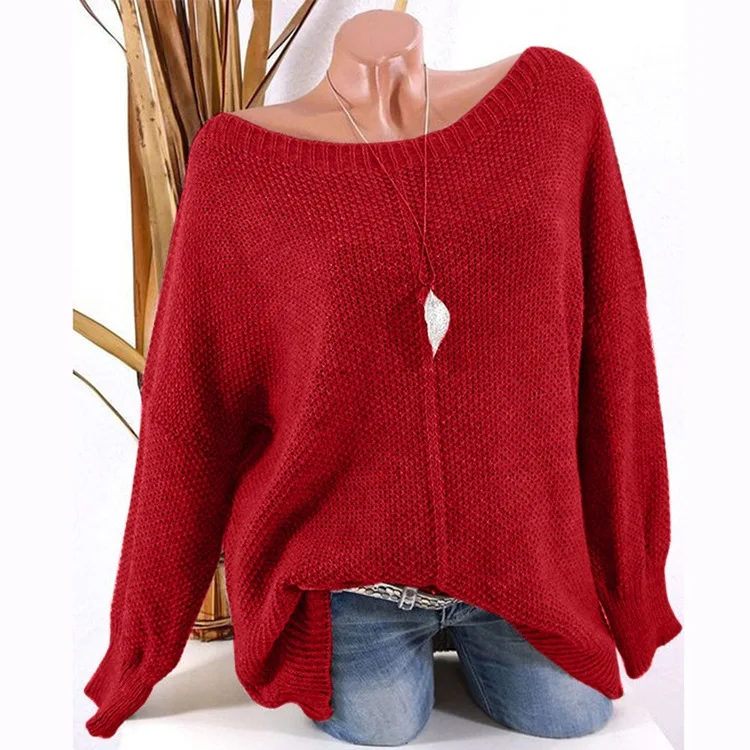 Женский свитер оверсайз в Корейском стиле повседневный вязаный для мамы зима 2019 |