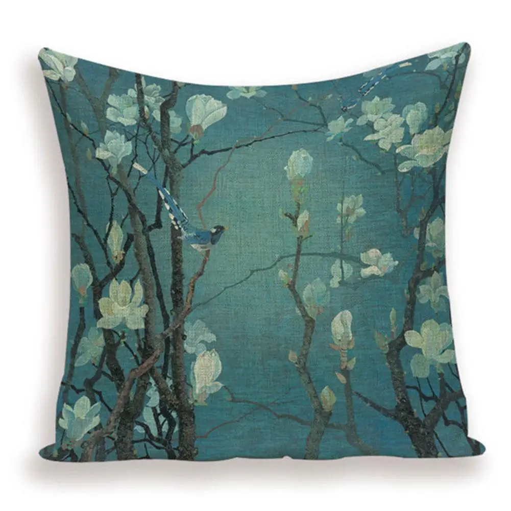 Наволочка с рисунком дерева, украшение для дома, цифровая наволочка для комнаты, женская льняная подушка для дивана